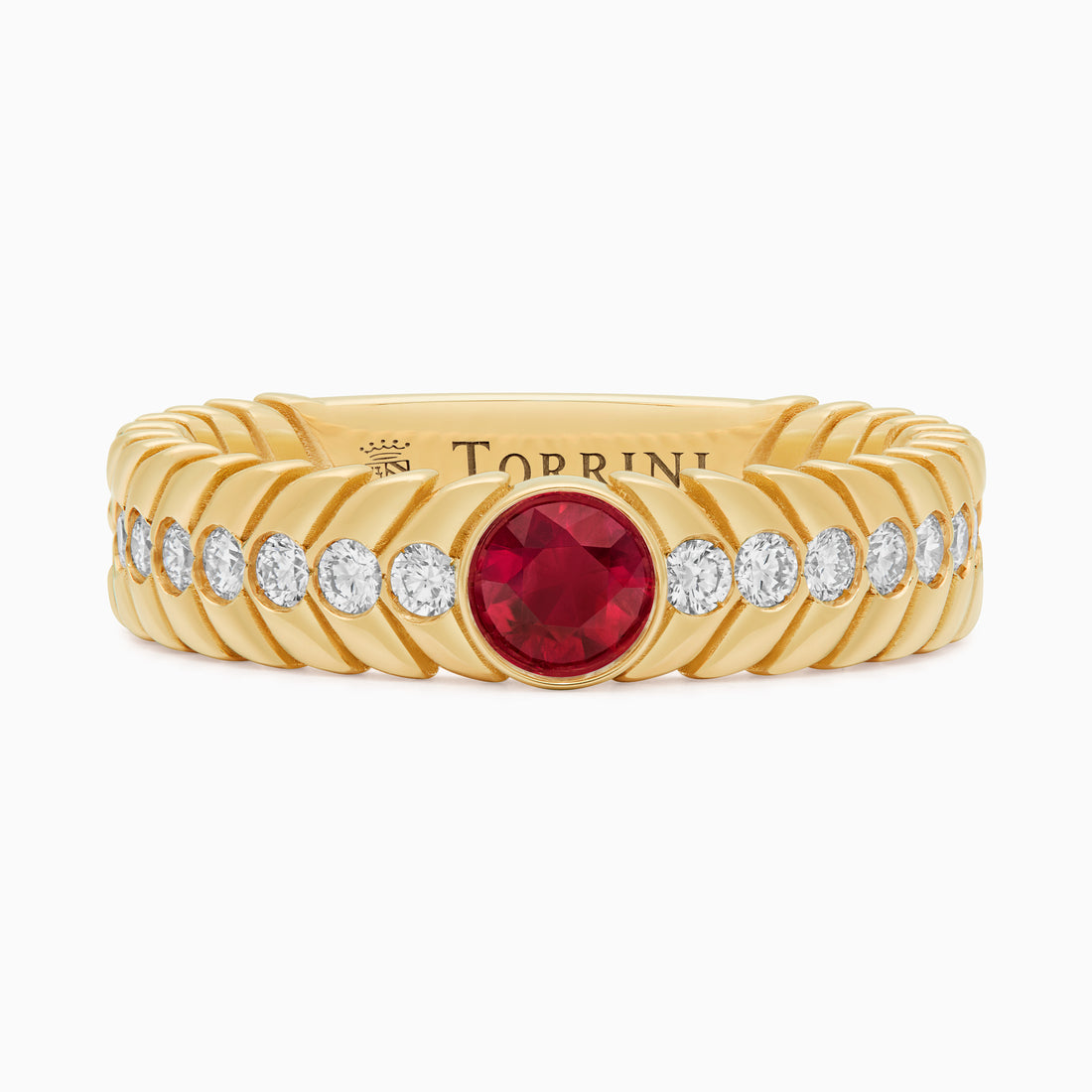 Ruby Alloro Big with diamonds, yellow gold