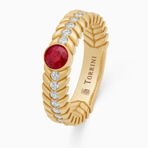 Ruby Alloro Big with diamonds, yellow gold