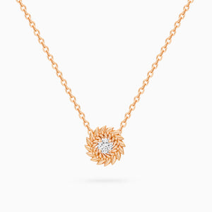 Diamond Alloro Small Necklace, Rose Gold