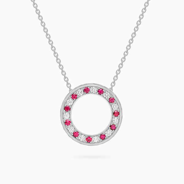 Diamond Torrini Classic Necklace with Rubies, Platinum