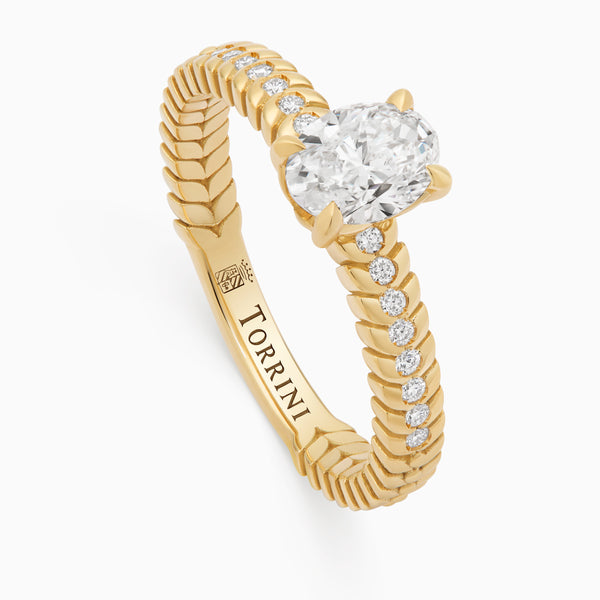 Diamond Alloro Griffe Medium, yellow gold