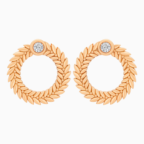 Diamond Alloro Large Hoop Earrings, Rose Gold
