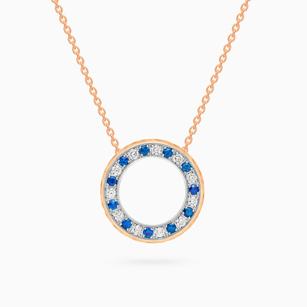 Diamond Torrini Classic Necklace with Sapphires, Rose Gold