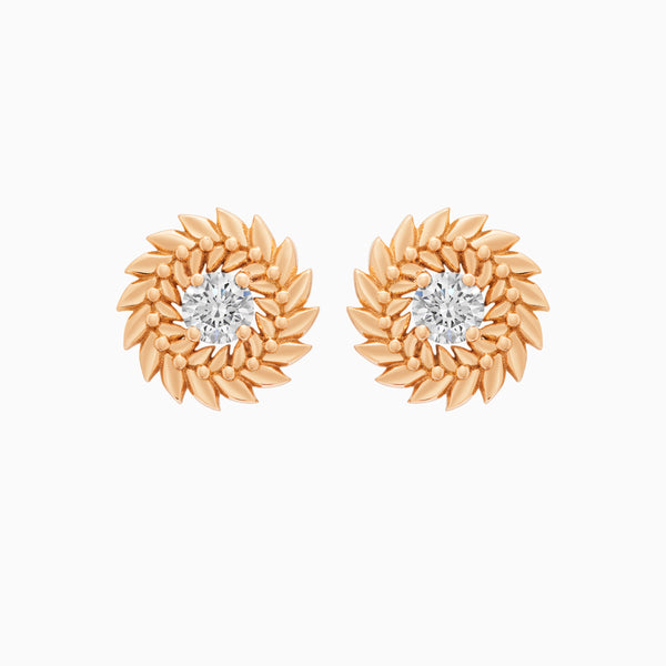 Diamond Alloro Stud Earrings, Rose Gold