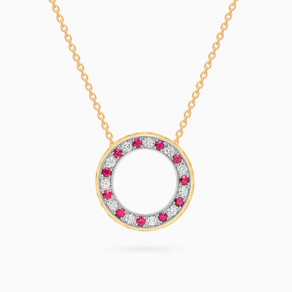 Diamond Torrini Classic Necklace with Rubies, Yellow Gold