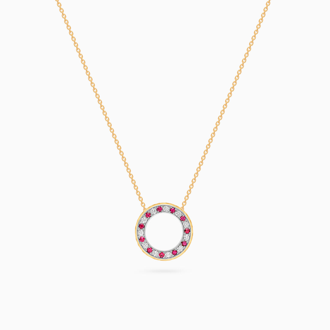 Diamond Torrini Classic Necklace with Rubies, Yellow Gold