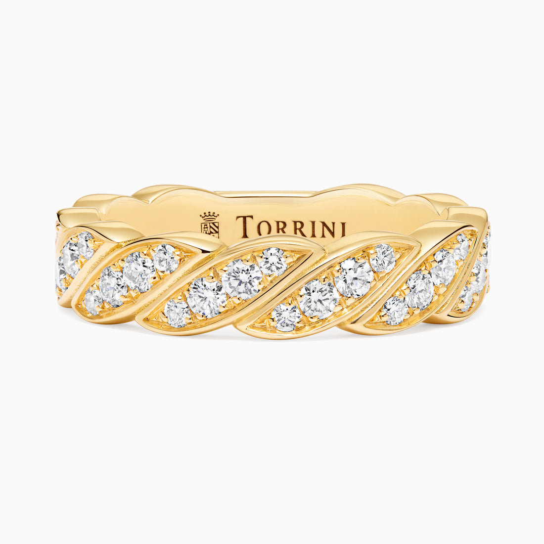 Diamond Eternity Onda Ring, Yellow Gold