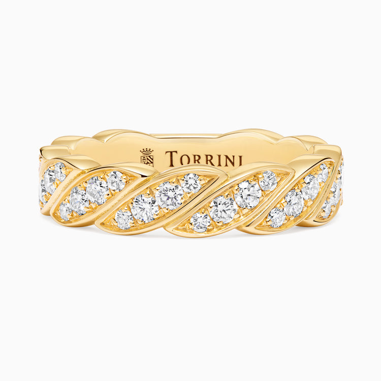 Diamond Eternity Onda Ring, Yellow Gold