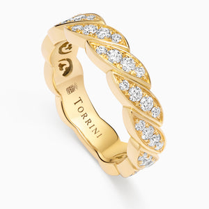 Diamond Eternity Onda Ring, Yellow Gold