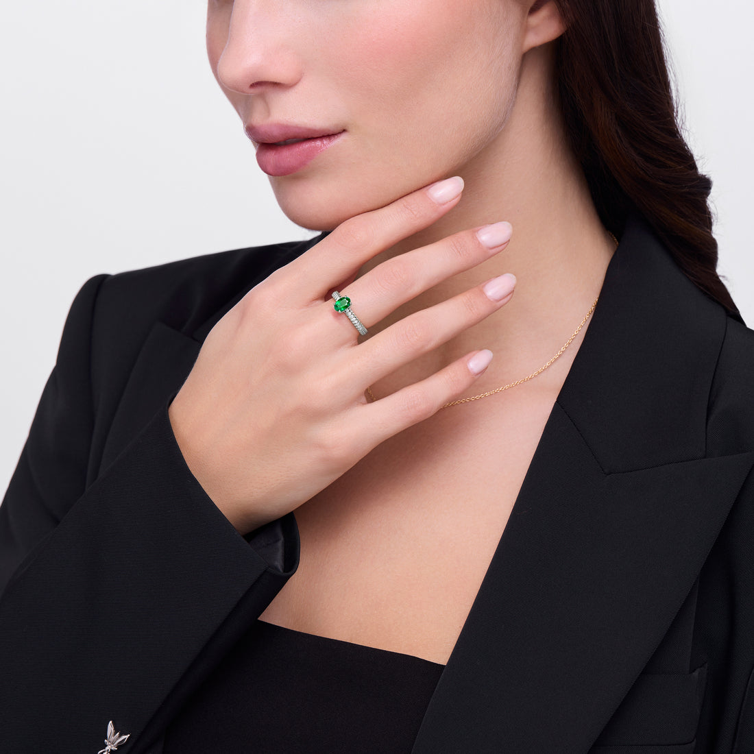 Emerald Alloro Griffe Medium, platinum