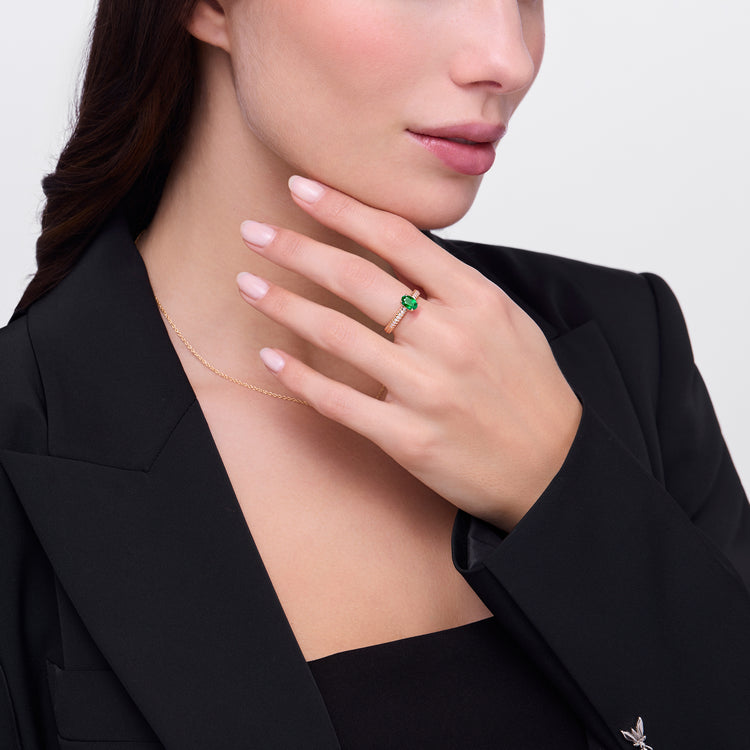 Emerald Alloro Griffe Medium, rose gold