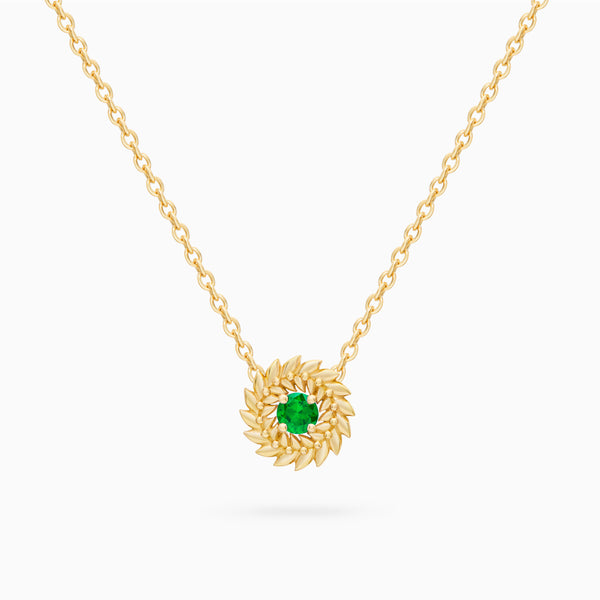 Emerald Alloro Small Necklace, Yellow Gold