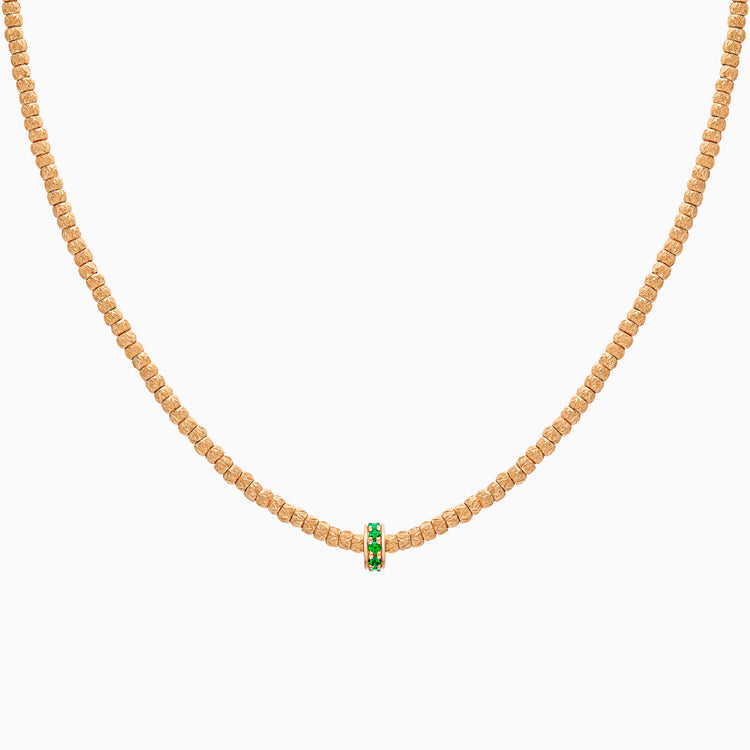 Emerald Botticelle Small Necklace – 1 Wheel, Rose Gold