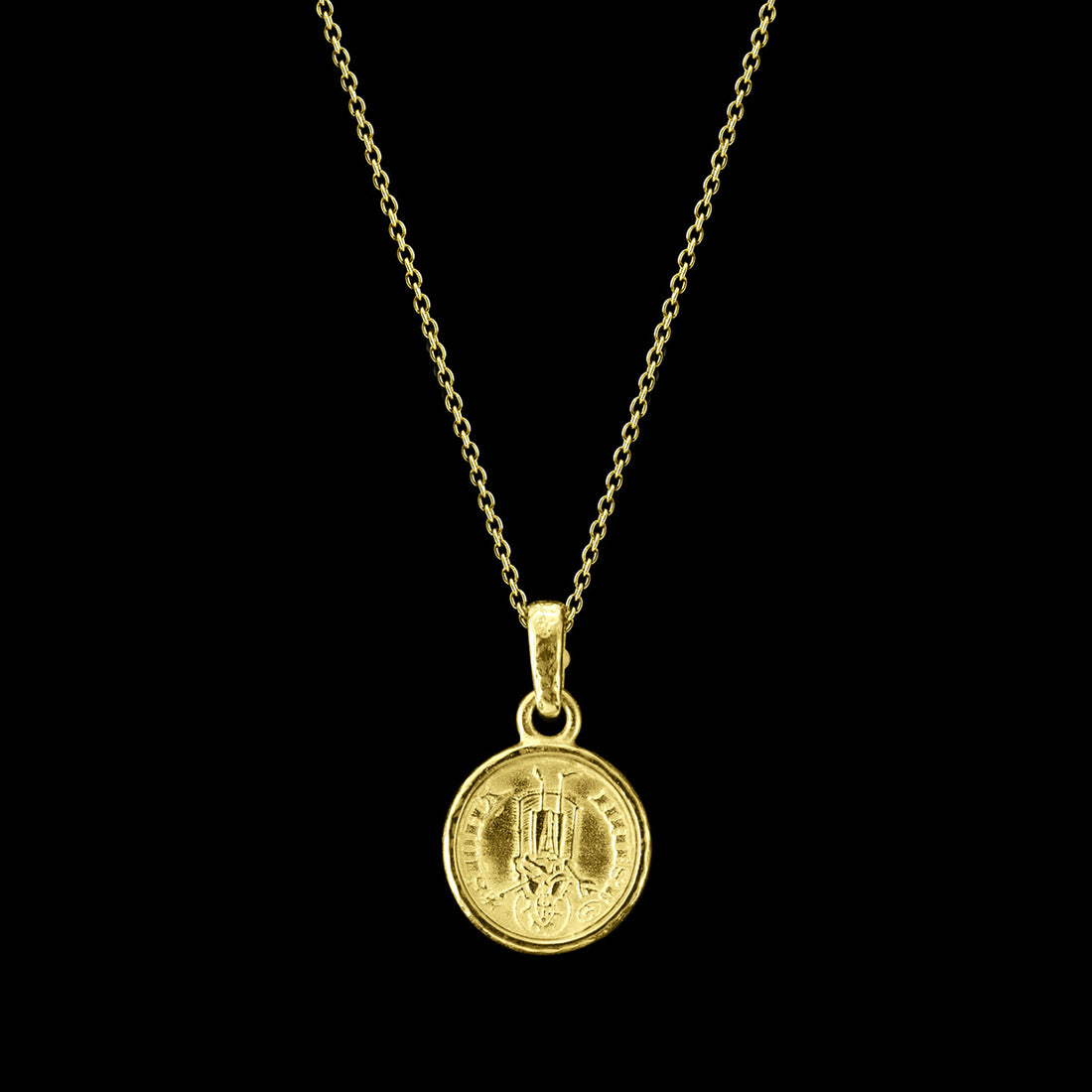 18kt Gold Florentine Coin Necklace – Florin, reverse with Saint John the Baptist