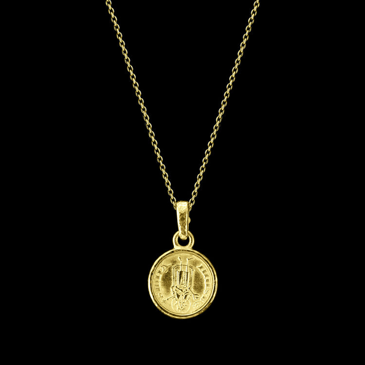 18kt Gold Florentine Coin Necklace – Florin, reverse with Saint John the Baptist