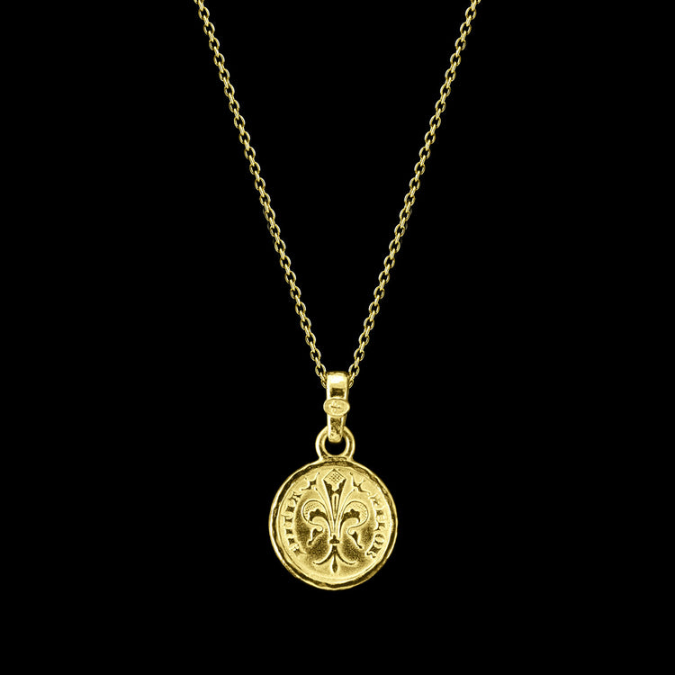 18kt Gold Florentine Coin Necklace – Florin