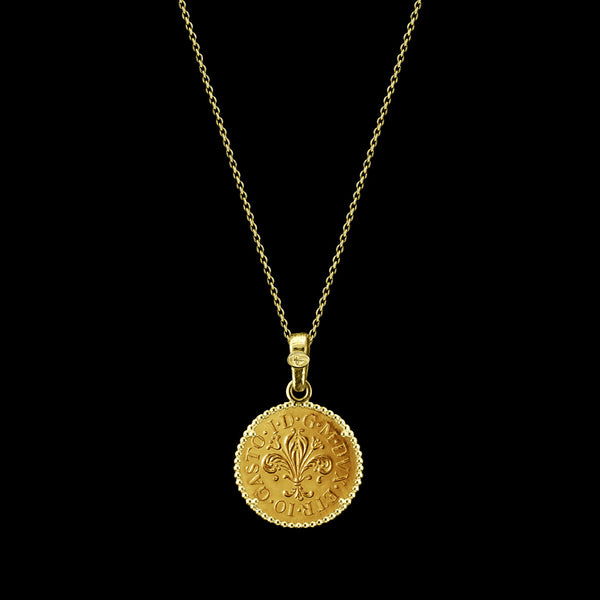 24kt Gold Florentine Coin Necklace – Mezzo Zecchino