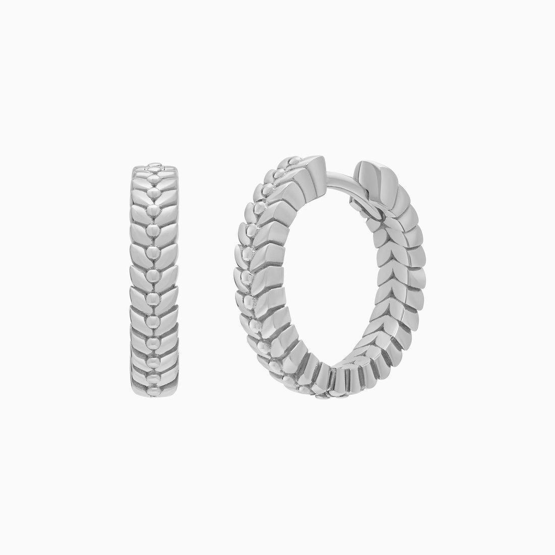 Alloro Hoop Earrings, Platinum
