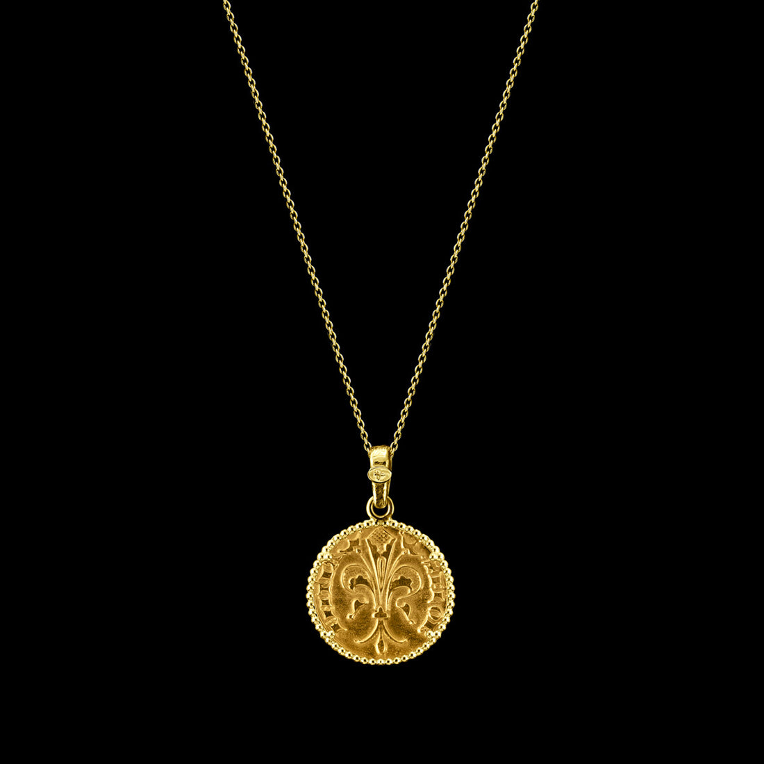 24kt Gold Florentine Coin Necklace – Quarter Florin