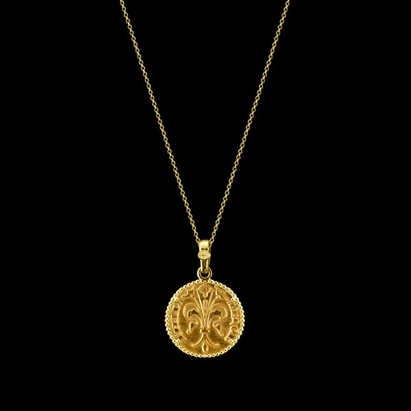 24kt Gold Florentine Coin Necklace – Quarter Florin