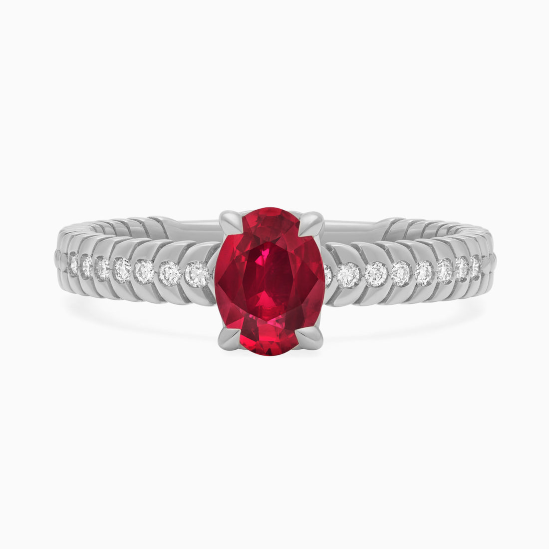 Platinum Ruby Ring – Alloro Griffe, Medium