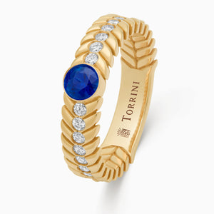 Sapphire Alloro Big with diamonds, yellow gold