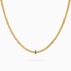 Sapphire Botticelle Medium Necklace – 1 Wheel, Yellow Gold
