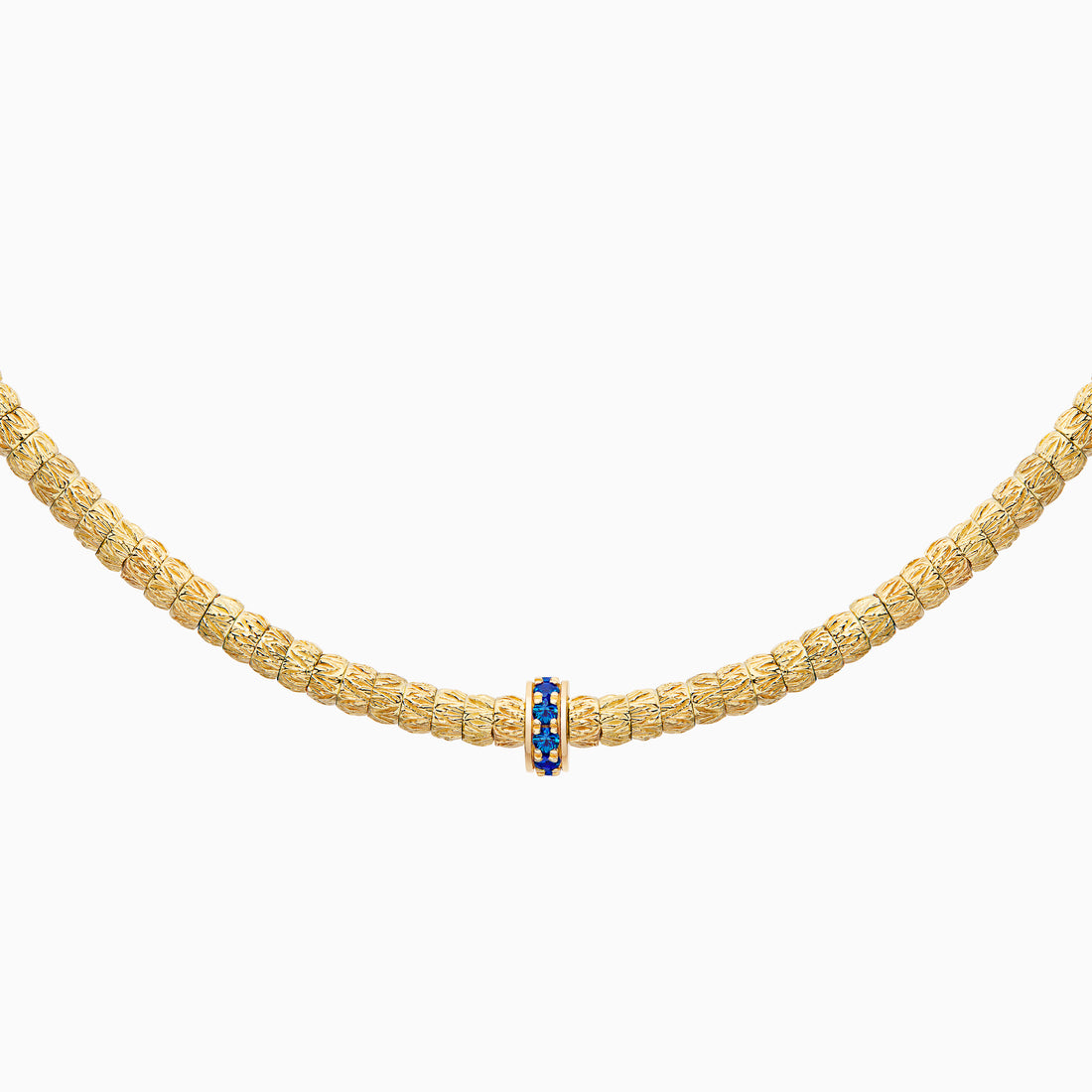 Sapphire Botticelle Medium Necklace – 1 Wheel, Yellow Gold