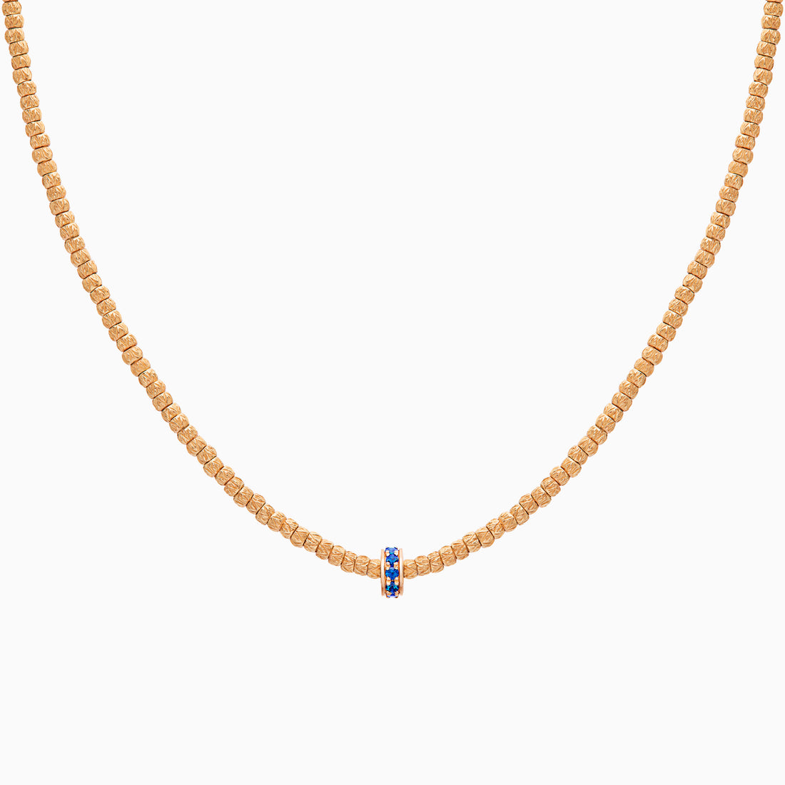 Sapphire Botticelle Small Necklace – 1 Wheel, Rose Gold