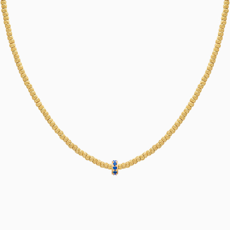 Sapphire Botticelle Small Necklace – 1 Wheel, Yellow Gold