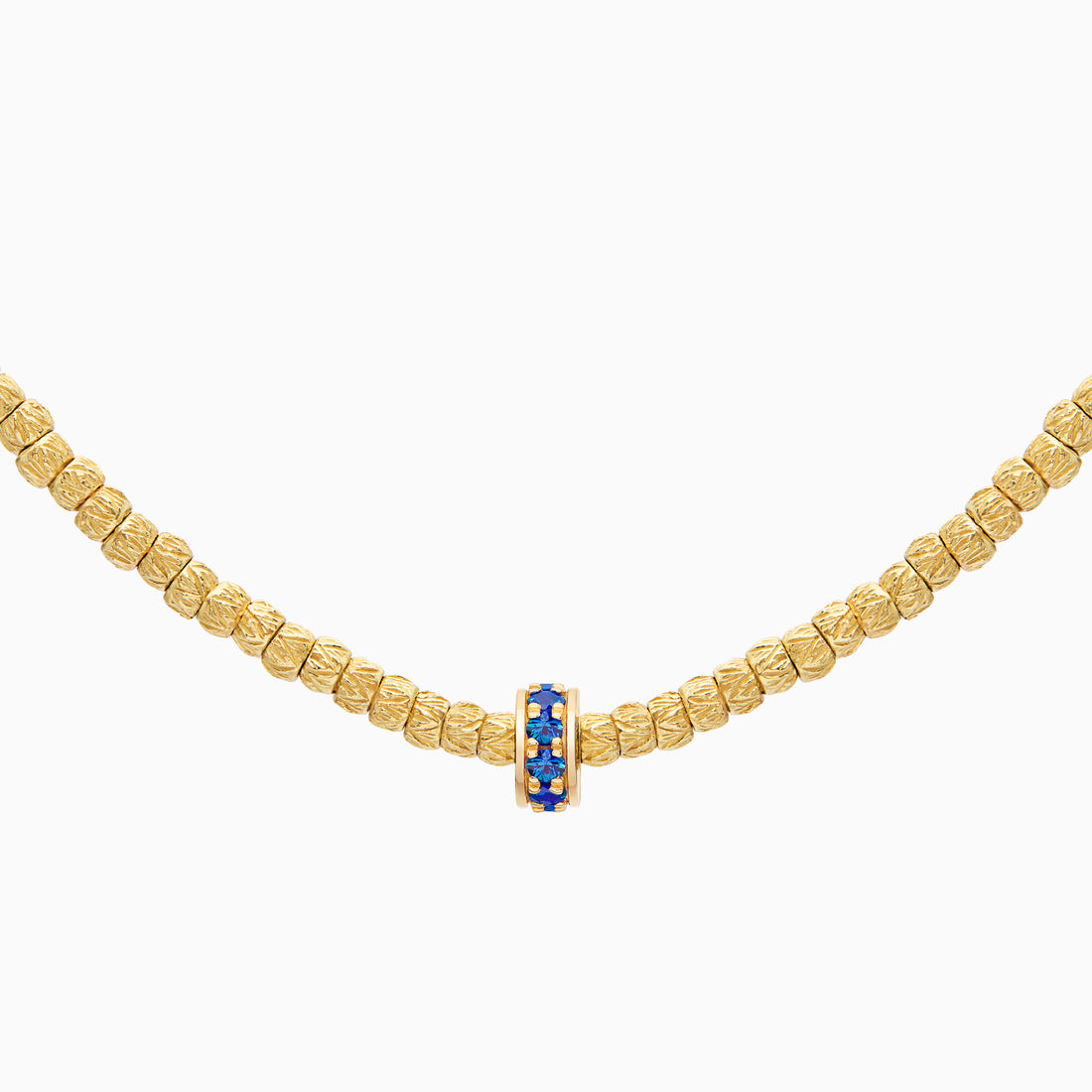 Sapphire Botticelle Small Necklace – 1 Wheel, Yellow Gold