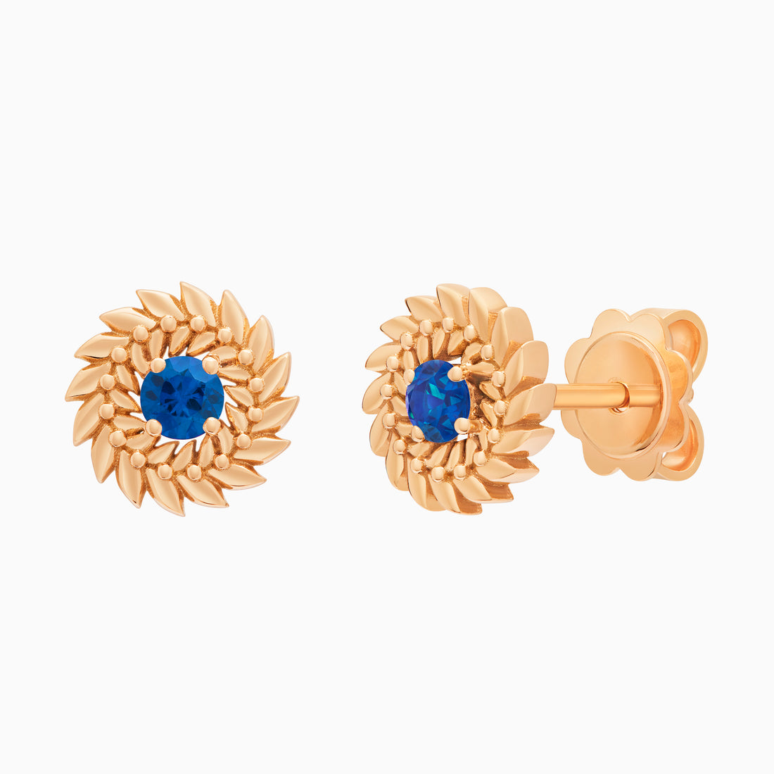 Sapphire Alloro Stud Earrings, Rose Gold