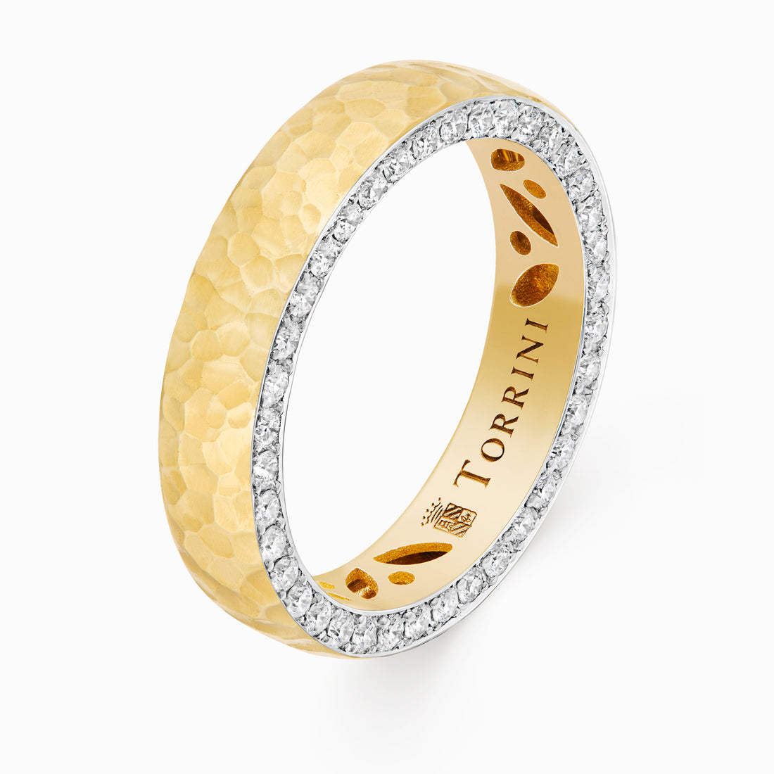 Torrini Classic Ring with Diamonds, 5mm – Double Row, Yellow Gold