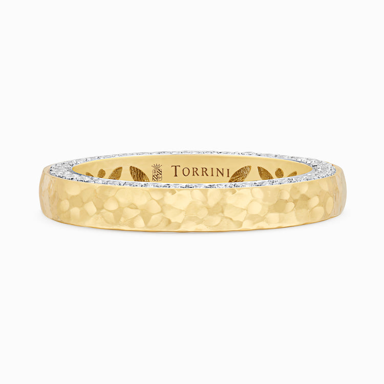 Torrini Classic Ring with Diamonds, 3.5mm – Double Row, Yellow Gold
