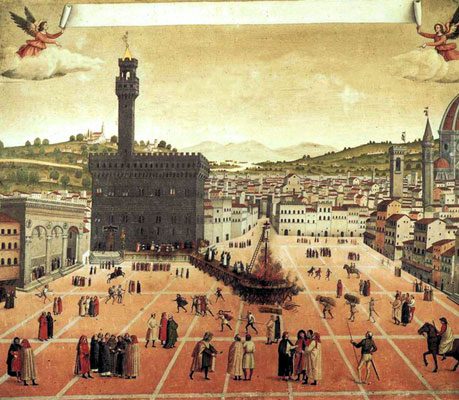 Painting of Piazza della Signoria in Florence
